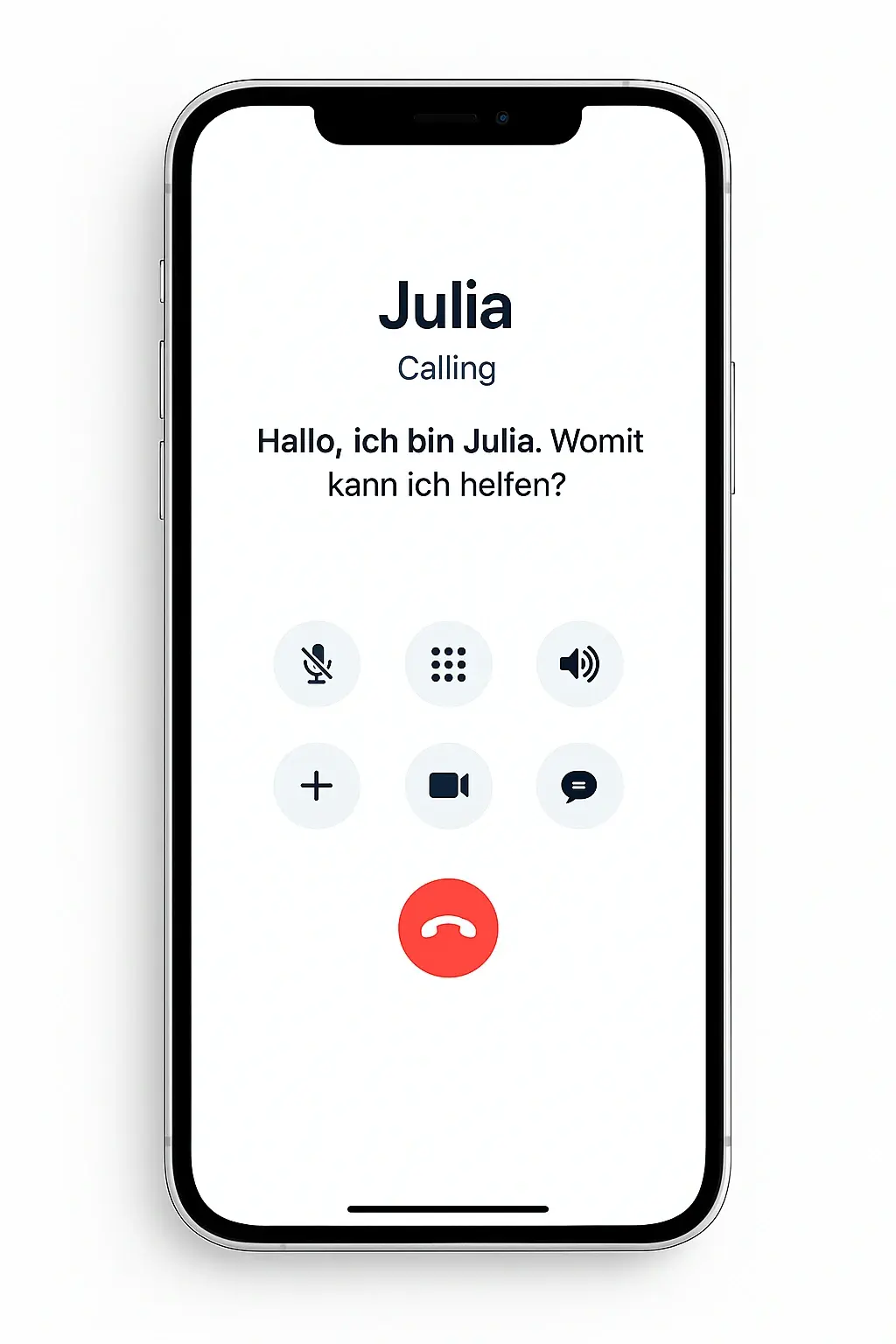 Smartphone mit Gesprächsfenster Julia